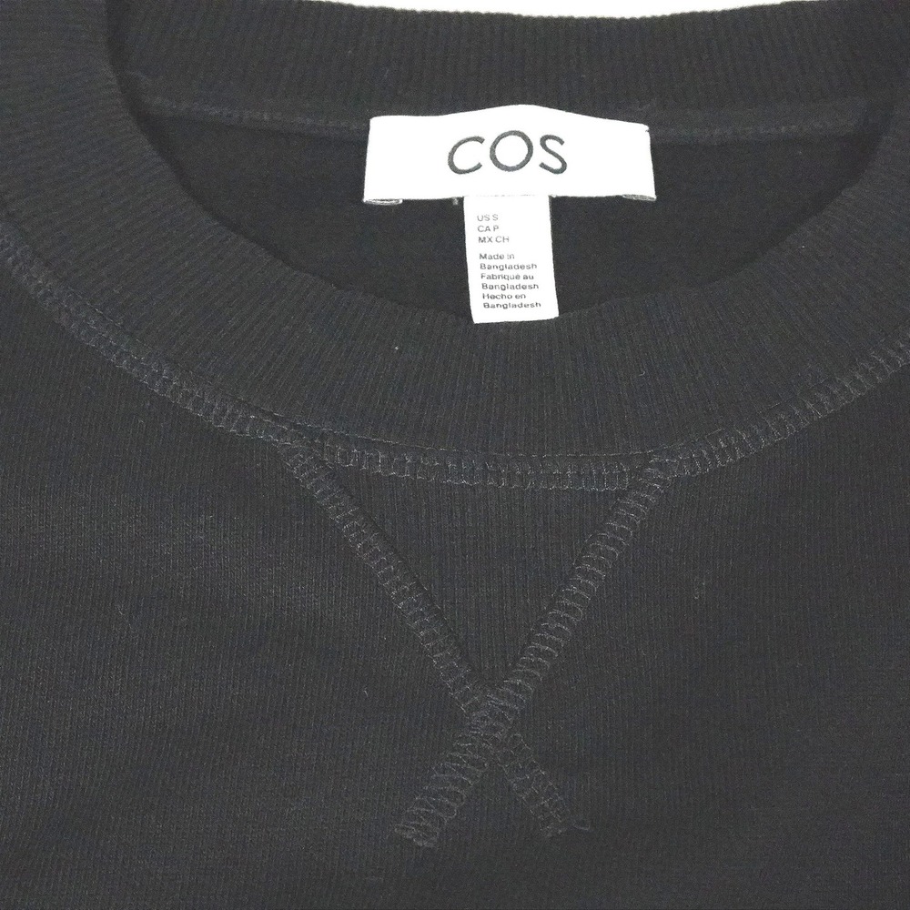 COS Black Sweatshirt Midi Dress Pockets Minimalist Long Sleeve Size S - Picture 5 of 7